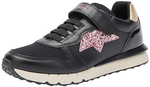 Geox J FASTICS Girl C Sneaker, Black/DK PINK, 28 EU von Geox