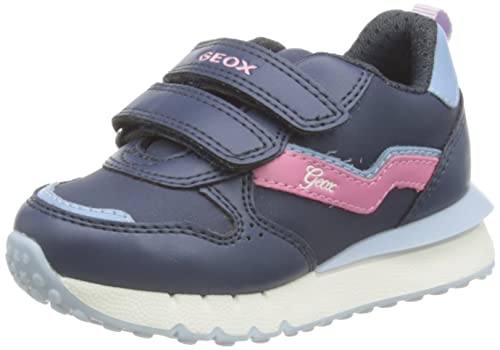 Geox J FASTICS Girl Sneaker, Navy/Coral, 35 EU von Geox