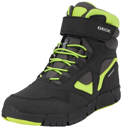 Geox J FLEXYPER Boy B ABX Ankle Boot, Black/Lime, 28 EU von Geox