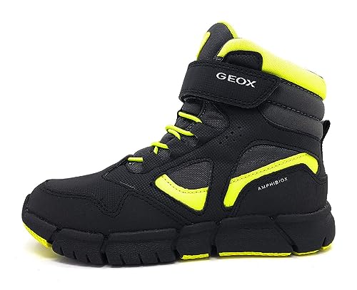 Geox J Flexyper Boy B Abx Ankle Boot, Black/Lime, 35 EU von Geox