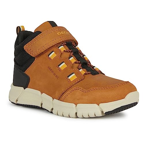 Geox J FLEXYPER Boy B ABX Ankle Boot, Brown/DK Yellow, 32 EU von Geox