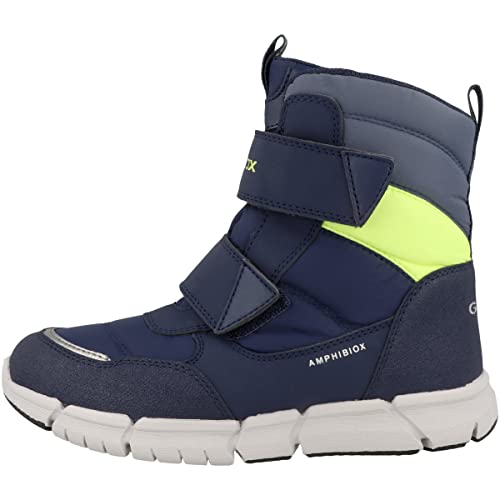 Geox J Flexyper Boy B Abx Ankle Boot, Navy Fluo Yellow, 35 EU von Geox