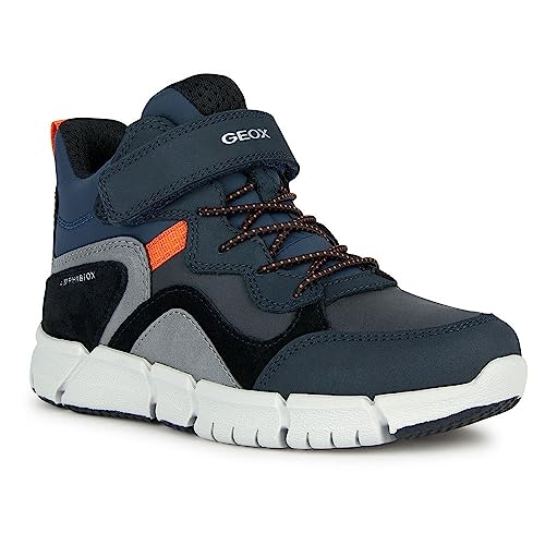 Geox J FLEXYPER Boy B ABX Ankle Boot, Navy/ORANGE, 33 EU von Geox