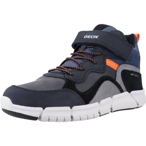 Geox J FLEXYPER Boy B ABX Ankle Boot, Navy/ORANGE, 38 EU von Geox