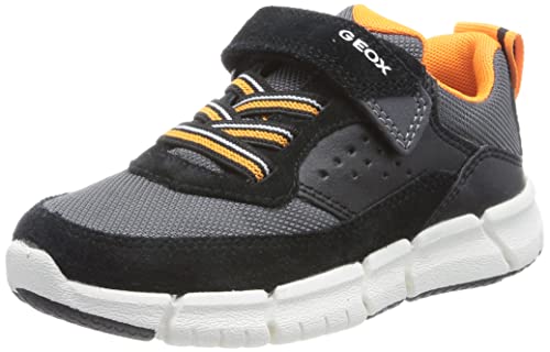 Geox Herren J FLEXYPER Boy Sneaker, Black/ORANGE, 38 EU von Geox