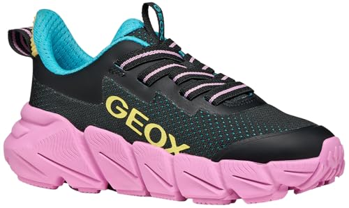 Geox J FLEXYPER Fast Girl Sneaker, Black/Multicolor, 34 EU von Geox