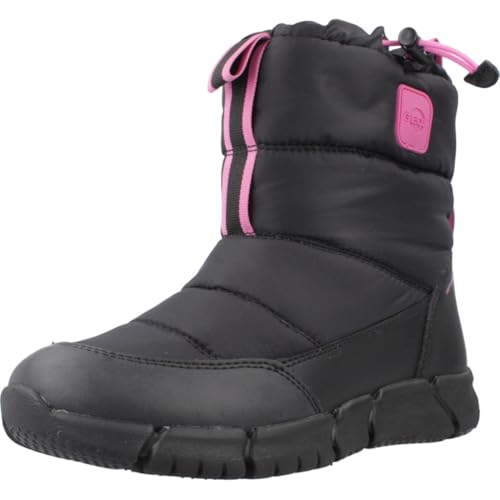 Geox J FLEXYPER Girl B AB Snow Boot, Black/Fluo Fuchsia, 38 EU von Geox