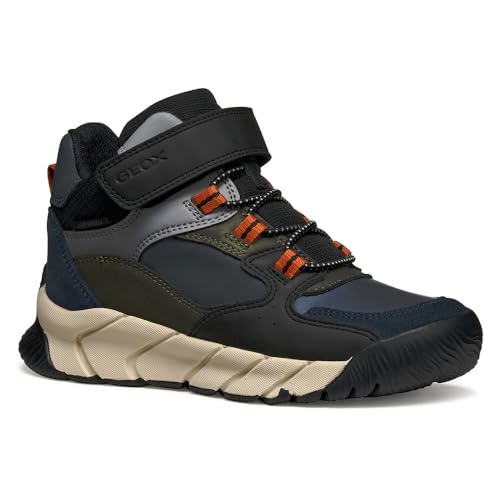 Geox J FLEXYPER PRO Boy B Ankle Boot, Black/Military, 39 EU von Geox