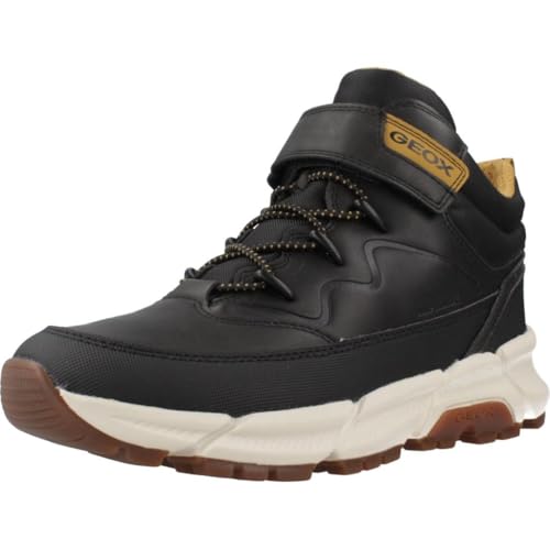 Geox Herren J FLEXYPER Plus Boy Ankle Boot, Black/DK Yellow, 37 EU von Geox