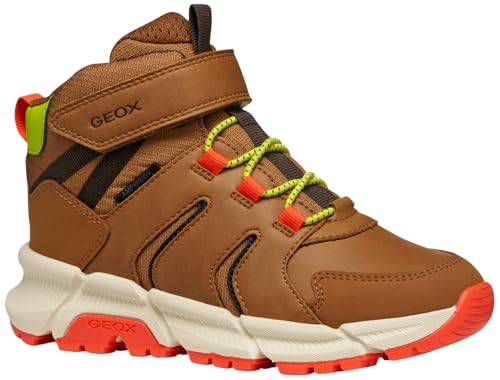 Geox J FLEXYPER Plus Boy Ankle Boot, Brown/ORANGE, 38 EU von Geox