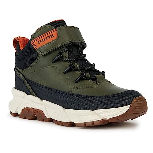 Geox J FLEXYPER Plus Boy Ankle Boot, Military/ORANGE, 34 EU von Geox