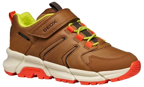 Geox J FLEXYPER Plus Boy Sneaker, Brown/ORANGE, 39 EU Geox J FLEXYPER Plus Boy Sneaker, Brown/ORANGE, 39 EU von Geox