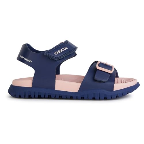 Geox J FUSBETTO GI Sandal, Navy/PINK, 32 EU von Geox