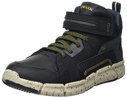 Geox J Flexyper Boy B ABX Snow Boot, Schwarz (Black/Military), 34 EU von Geox