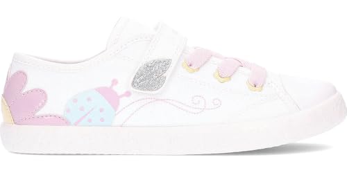 Geox J GISLI Girl C Sneaker, White/Pink, 24 EU von Geox