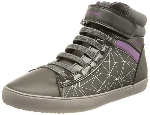 Geox Mädchen J Gisli Girl A Sneakers, Dk Grey Cyclamen, 25 EU von Geox