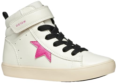 Geox J GISLI Girl Sneaker, LT Ivory/Fuchsia, 39 EU Geox J GISLI Girl Sneaker, LT Ivory/Fuchsia, 39 EU von Geox