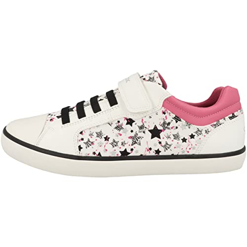 Geox J GISLI Girl Sneaker, White/DK PINK von Geox