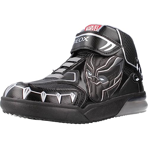 Geox J GRAYJAY Boy Sneaker, Black/Silver, 30 EU von Geox