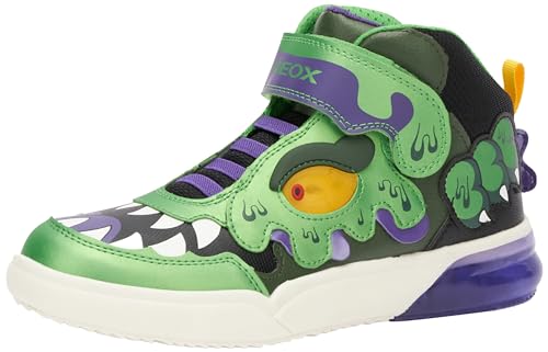 Geox J GRAYJAY Boy Sneaker, Green/Purple, 25 EU von Geox