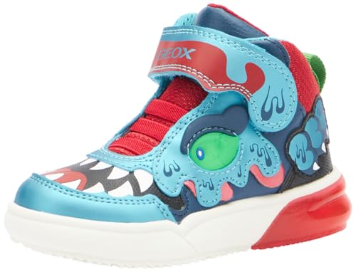 Geox J GRAYJAY Boy Sneaker, LT Blue/RED, 30 EU von Geox