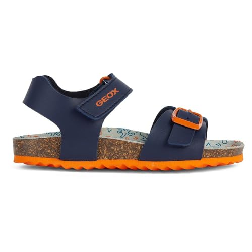 Geox J Ghita Boy B Sandal, Navy/DK ORANGE, 36 EU von Geox