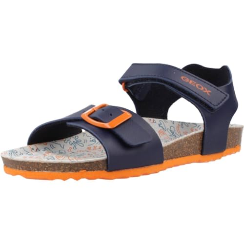 Geox J Ghita Boy B Sandal, Navy/DK ORANGE, 36 EU von Geox