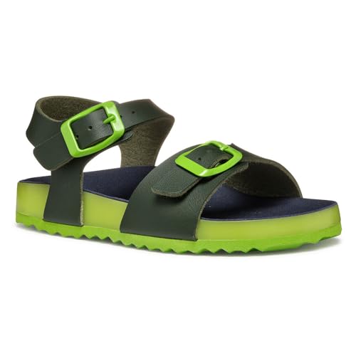 Geox J Ghita Boy C Sandal, Dk Green/Lime, 27 EU von Geox