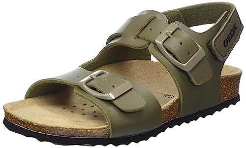 Geox J Ghita Boy Sandal, Military, 28 EU Schmal von Geox