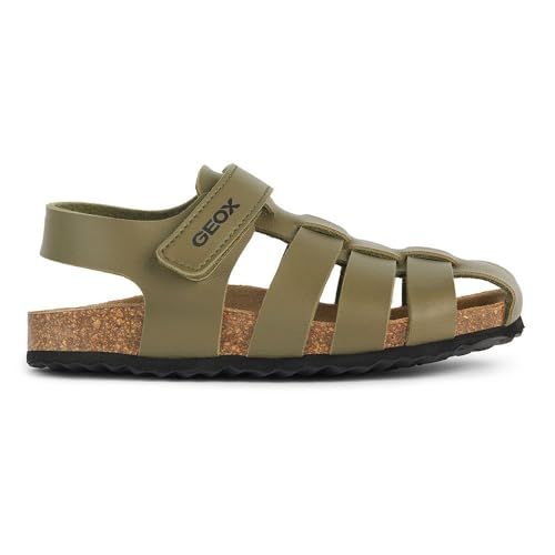 Geox J Ghita Boy Sandal, Military, 28 EU Schmal von Geox