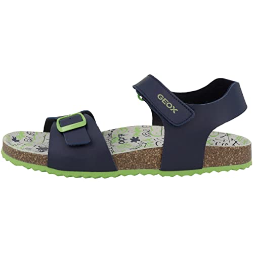 Geox J Ghita Boy Sandal, Navy/Lime, 24 EU von Geox