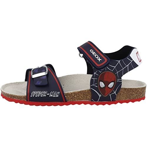 Geox J Ghita Boy Sandal, Navy/RED, 34 EU von Geox