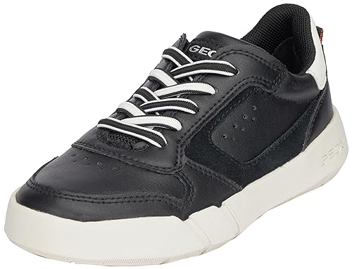 Geox J HYROO Boy A Sneaker, Black/ORANGE, 32 EU von Geox
