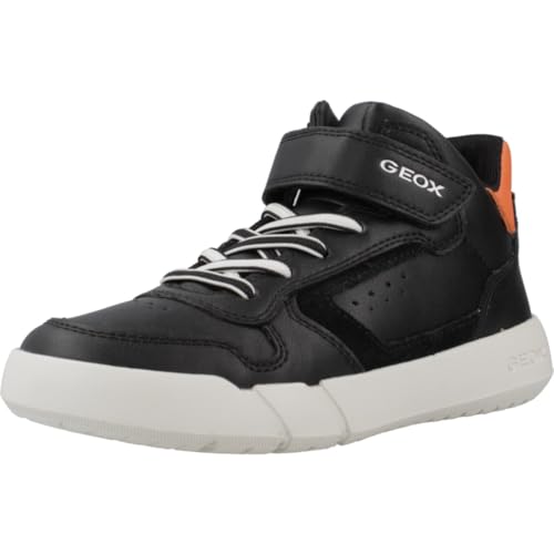 Geox J HYROO Boy A Sneaker, Black/ORANGE, 35 EU von Geox