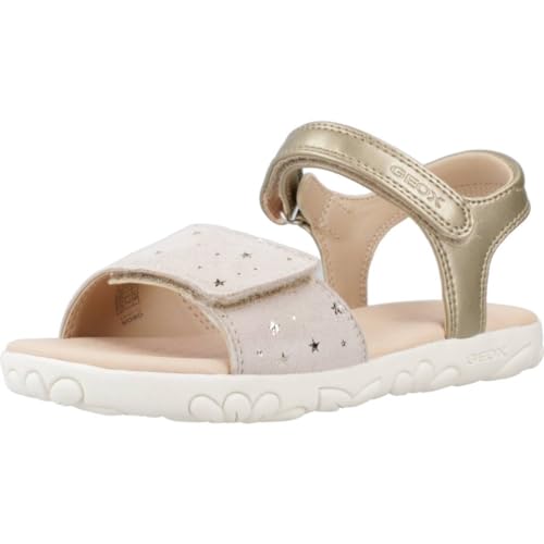 Geox J Haiti Girl Sandal, Platinum/BEIGE, 34 EU von Geox