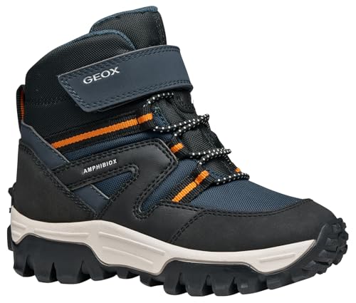 Geox J Himalaya Boy B ABX Ankle Boot, Navy/ORANGE, 32 EU von Geox