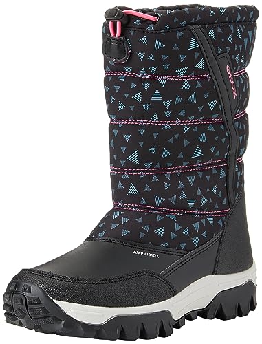 Geox J Himalaya Girl B AB Ankle Boot, Black/WATERSEA, 32 EU von Geox