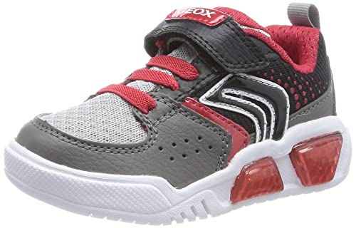 Geox J ILLUMINUS Boy Sneaker, Grey/RED, 35 EU von Geox