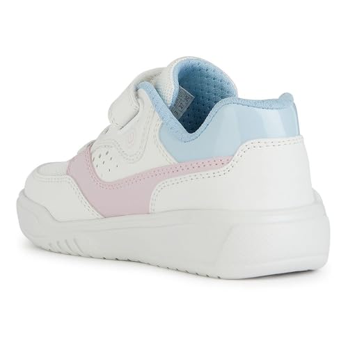 Geox J ILLUMINUS Girl A Sneaker, White/PINK, 36 EU von Geox