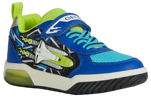 Geox J INEK Boy B Sneaker, ROYAL/Lime, 32 EU von Geox