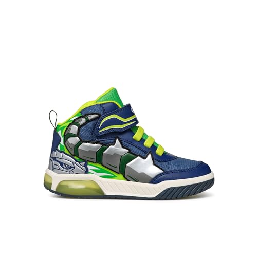 Geox J INEK Boy C Sneaker, Navy/Lime, 25 EU von Geox