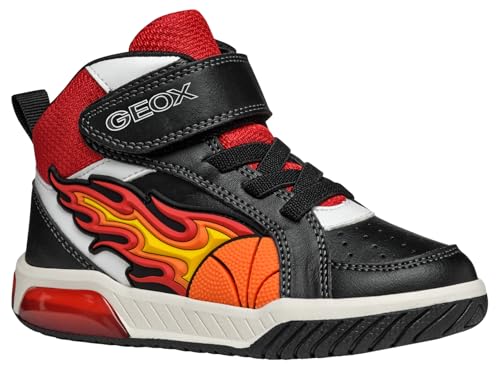 Geox J INEK Boy Sneaker, Black/RED, 35 EU Geox J INEK Boy Sneaker, Black/RED, 35 EU von Geox