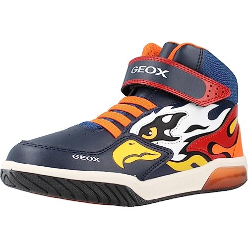 Geox J INEK Boy Sneaker, Navy/ORANGE, 24 EU von Geox