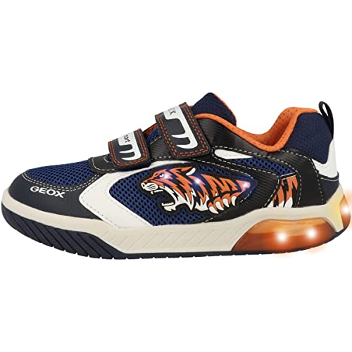 Geox J INEK Boy Sneaker, Navy/ORANGE, 30 EU von Geox