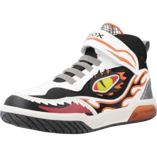 Geox J INEK Boy Sneaker, White/ORANGE, 28 EU von Geox