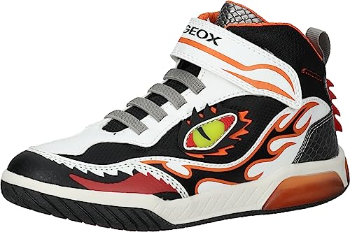 Geox J INEK Boy Sneaker, White/ORANGE, 32 EU von Geox