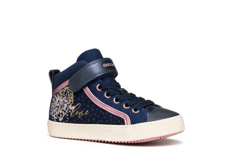 Geox J KALISPERA GIRL Sneaker Schnürboots, Glitzerschuh mit Gummizug, Größenschablone zum Download von Geox