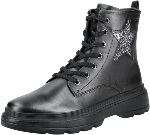 Geox J KIDDARTAH Girl A Ankle Boot, Black/DK Silver, 31 EU von Geox