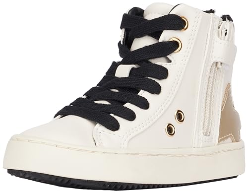 Geox J Kalispera Girl A Sneaker, LT Ivory/Platinum, 33 EU von Geox