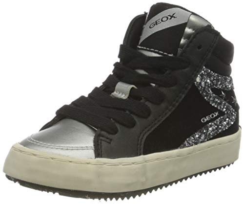 Geox J Kalispera Girl B Sneaker, (Black/Dk Silver), 39 EU von Geox